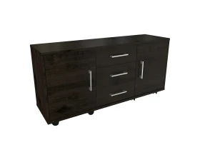 Тумба стационарная для оргтехники, 3 ящика (верхний замок), две двери Blackwood images