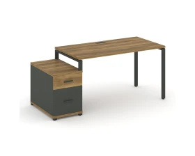 Стол письменный с 1 опорной тумбой CN.SP-305 W 980/1346x720x750 Концепт / Concept images