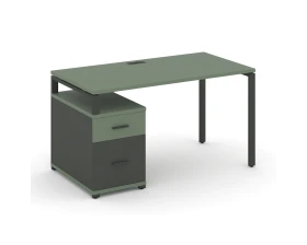 Стол письменный с 1 опорной тумбой CN.SP-305 W 980/1346x720x750 Концепт / Concept images