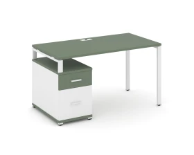 Стол письменный с 1 опорной тумбой CN.SP-305 W 980/1346x720x750 Концепт / Concept images