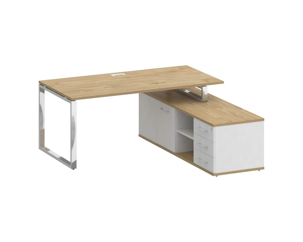 Стол для руководителя с опорной греденцией, правый 180 Шифт / Shift