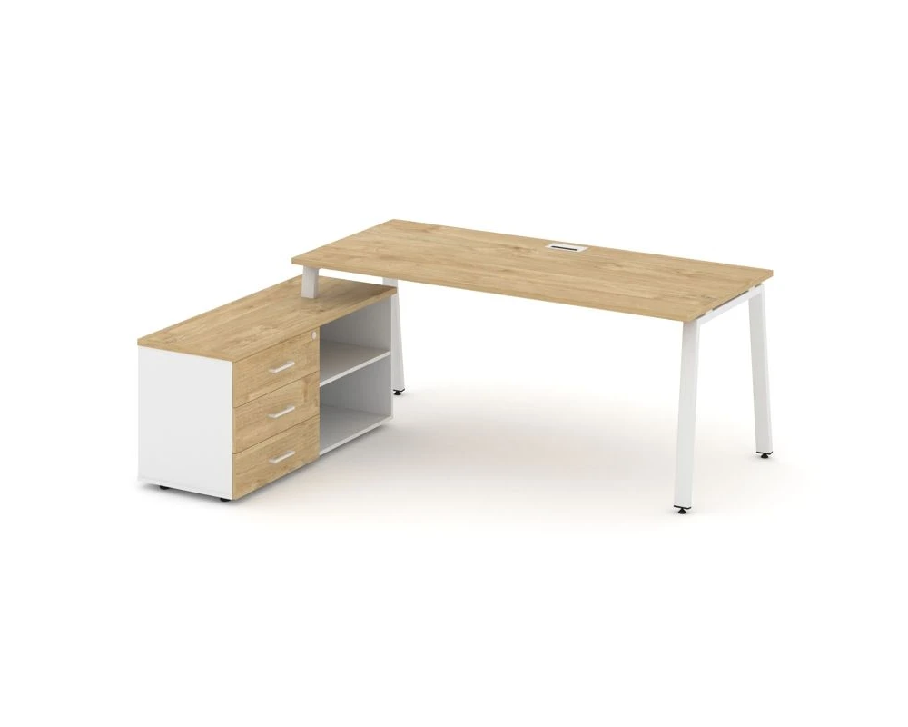 Стол письменный с греденцией левой на А-образном каркасе 1580x1580x750 Стайл Проджект Директ / Style Project Direct