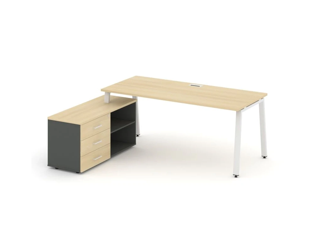 Стол письменный с греденцией левой на А-образном каркасе 1580x1580x750 Стайл Проджект Директ / Style Project Direct