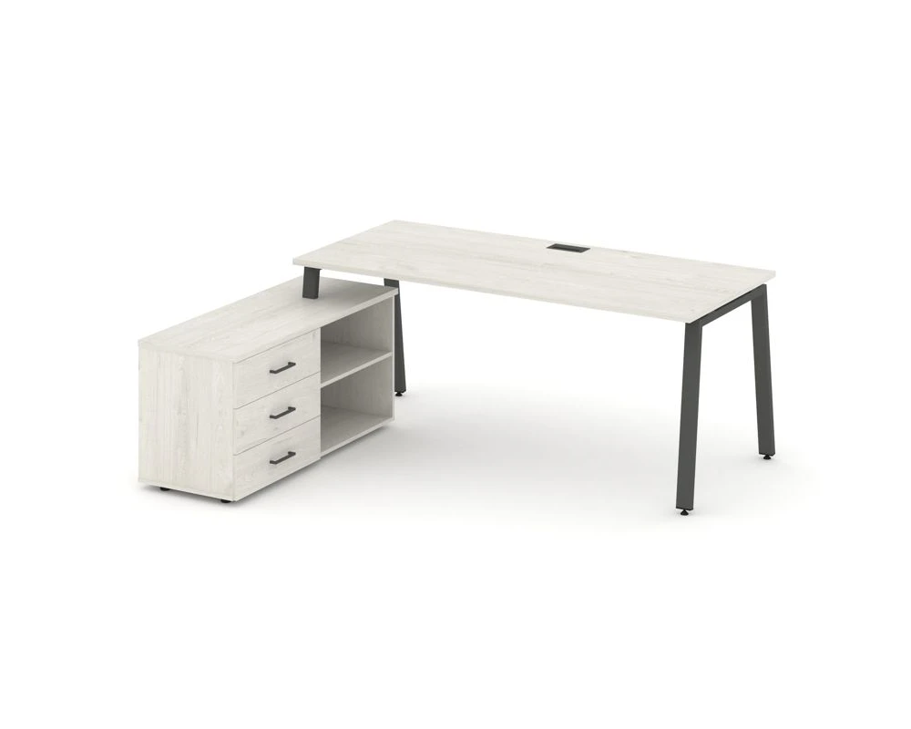 Стол письменный с греденцией левой на А-образном каркасе 1580x1580x750 Стайл Проджект Директ / Style Project Direct