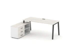 Стол письменный с греденцией левой на А-образном каркасе 1580x1580x750 Стайл Проджект Директ / Style Project Direct images