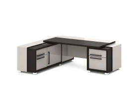 Стол с тумбой и греденцией (беспроводная зарядка, 2xUSB, розетка) 2270х2016х750 Грейс / Grace images