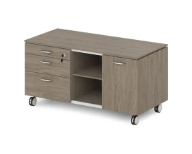 Греденция подкатная с замком на 1 ящик и дверью-купе 1200x590x605 Грандэса / Grandeza images