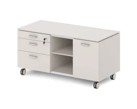 Греденция подкатная с замком на 1 ящик и дверью-купе 1200x590x605 Грандэса / Grandeza images