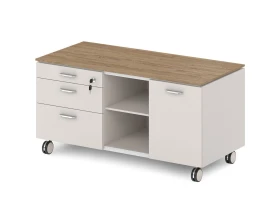 Греденция подкатная с замком на 1 ящик и дверью-купе 1200x590x605 Грандэса / Grandeza images