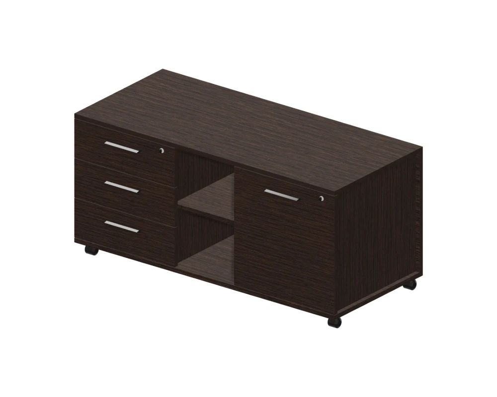 Тумба мобильная сервисная левая (ручки-хром) 120x53x57 GDB Дуб мокко