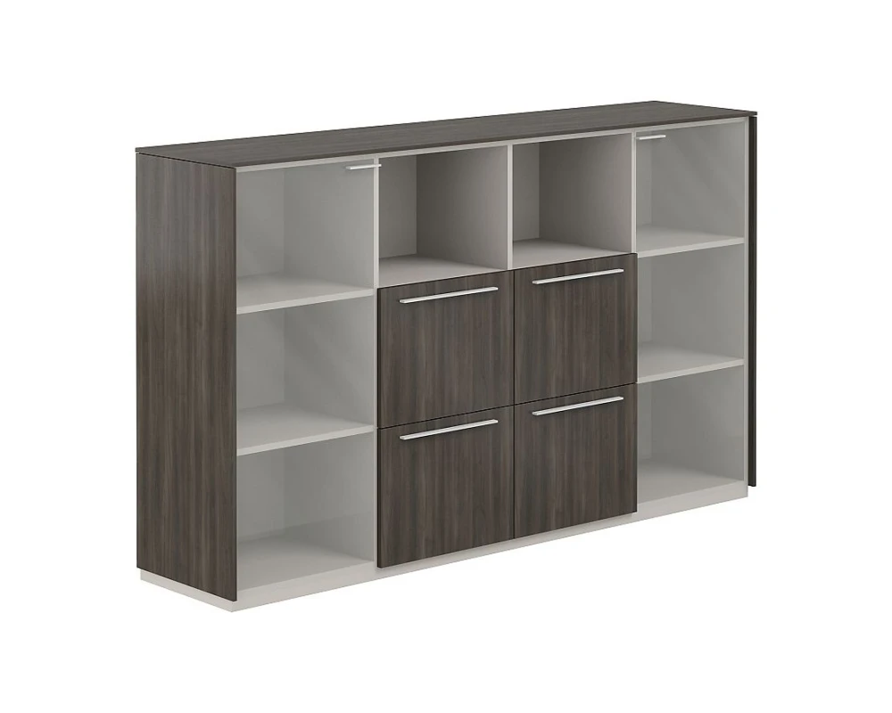 Шкаф средний со стеклом прозр., 4 ящ. Атлас / Atlas Брэнсон трюфель